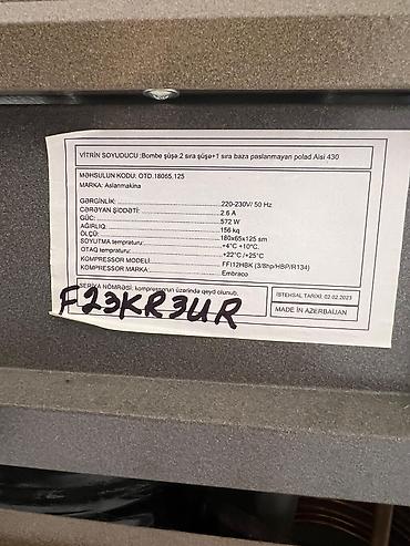 Soyuducu vitrinləri: Şirniyyət üçün, 130 * 190 * 90 — 6