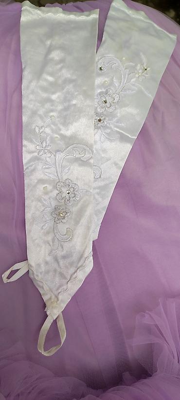 Свадебные аксессуары: Свадебный аксессуар, Свадебные перчатки, Б/у, цвет - Белый — 7