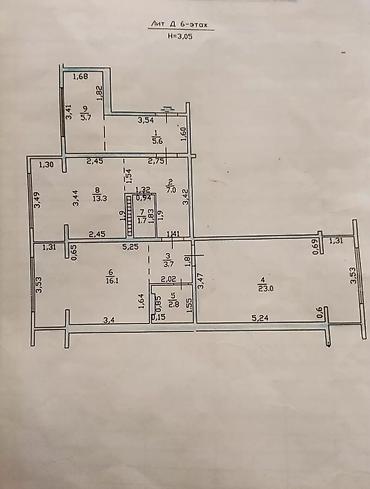 улучшенная: 3 комнаты, 79 м², 106 серия улучшенная, 6 этаж — 3