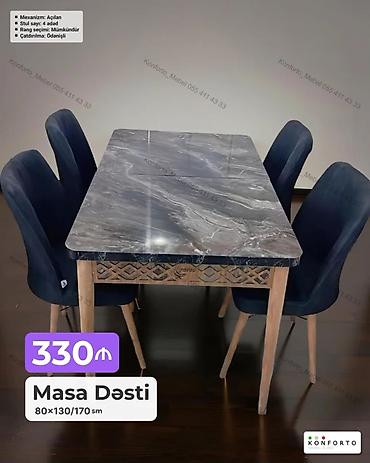 Mebel dəsti – açılan mexanizmli masa və 4 ədəd stul. Xüsusiyyətlər: - — 1