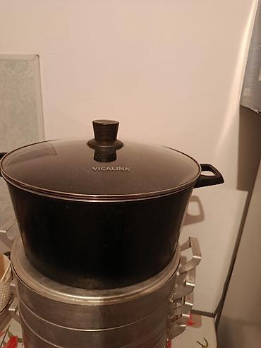 чугунный набор: Мантоварка (кускусница/пароварка) многосекционная + сковороды с — 4