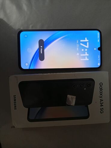 Samsung Galaxy A34 5G, 128 GB, rəng - Qara, Barmaq izi, Face ID