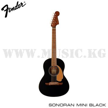 fender: Акустическая гитара Fender Sonoran Mini Black Уникальная акустическая
