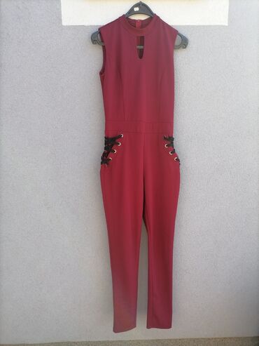 crveni komplet pantalone i sako: M (EU 38), Jednobojni, bоја - Crvena