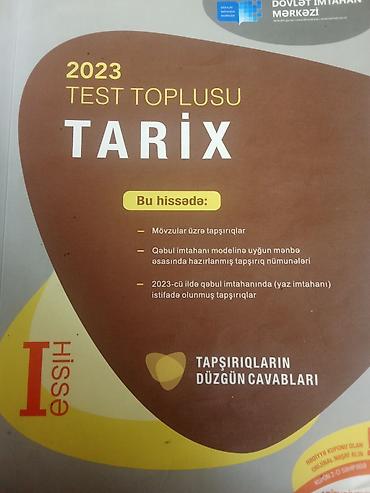 Testlər: Məhsul: “2023 Test Toplusu – Tarix (I hissə)” Nəşriyyat: Dövlət — 1