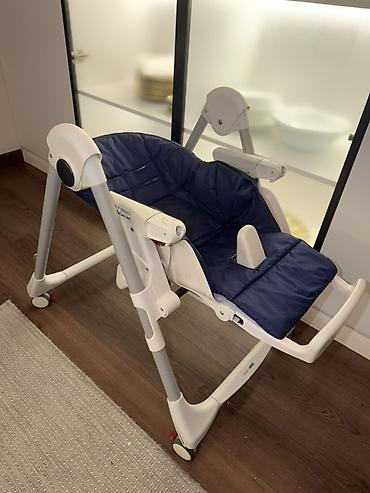 peg perego: Стульчик для кормления, Б/у, Peg perego, Пластик, цвет - Синий, Самовывоз, Платная доставка — 3
