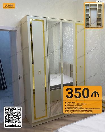 Dolablar: - Məhsul: 4 qapılı dolab (Kod: 11735) - Ölçülər: Dərinlik 47 sm × — 1