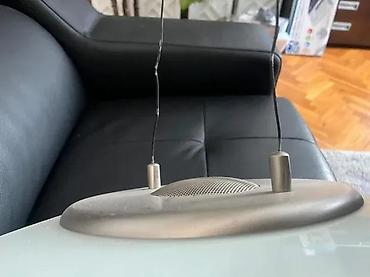 Rasveta: Stropna viseća LED lampa – staklo i brušeni metal - Moderan okrugli — 3