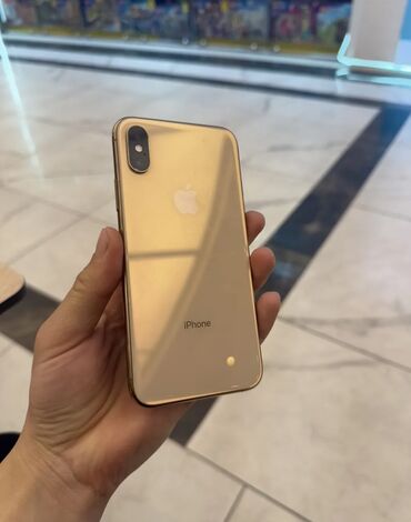 айфон запчасть: IPhone Xs, Б/у, 64 ГБ, Золотой, Зарядное устройство, Защитное стекло, Чехол, 100 %