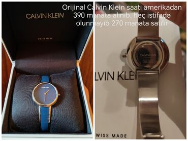 Qol saatları: Yeni, Qol saatı, Calvin Klein, rəng - Göy