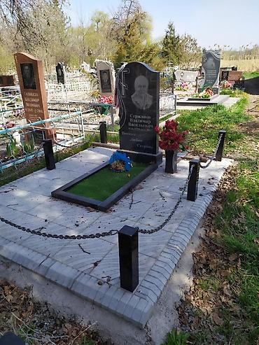 декоротивный камень: Изготовление крестов, Чистка могил, Изготовление оградок | Металл, Мозаика, Габбро | Оформление — 7