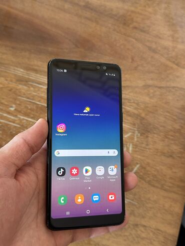 Samsung: Samsung Galaxy A8 Plus 2018, 64 GB, rəng - Qara, Barmaq izi, Face ID