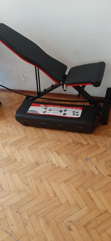 İdman və istirahət: Qantel və ştanq dəsti + jim oturacağı Xrom materialdır. 55 kq çəkisi — 2