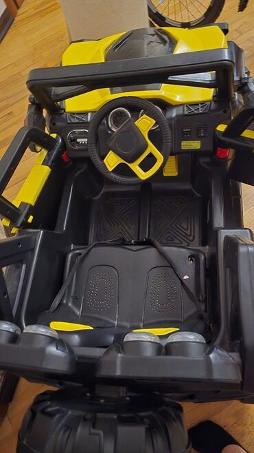 детский мотоцикл каталка: Uşaq elektrik maşını – off-road tipli 4x4 - Rəng: sarı/qara, böyük