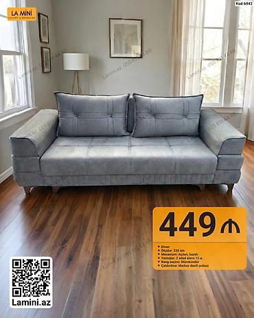Məhsul: Divan (Kod: 6942) - Ölçü: 235 sm - Mexanizm: Açılan, bazalı -