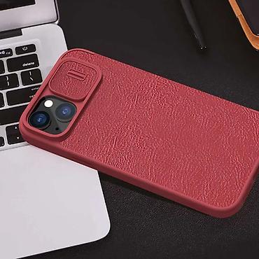 Maske i futrole za telefone: Maska Nillkin Qin Pro za iPhone 15 Plus 6.7 crvena. Uz brzu dostavu i — 14