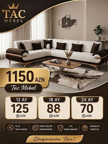 kunc divanlar 2019: Tac Mebel künc divanları – şəxsi modellər - Elegant dizaynlı L — 6