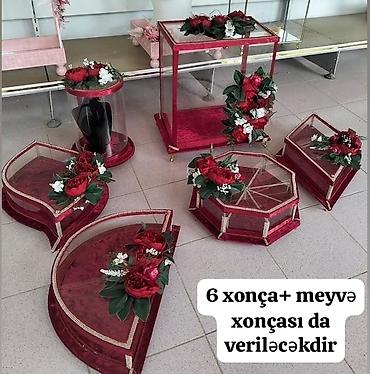 novruz bezeyi: 6 xonça+ meyvə xonçası da veriləcəkdir. - Rəng: Bordo/qırmızı — 1