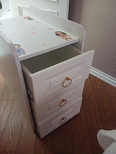 Мебель: Ağ rəngli uşaq beşiyi və döşək - Material: möhkəm MDF/taxta, hamar və — 7