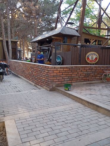 Fasad işləri: Kabançik usdasi dekorativni daş cay dasdari travertin daşlarin — 10