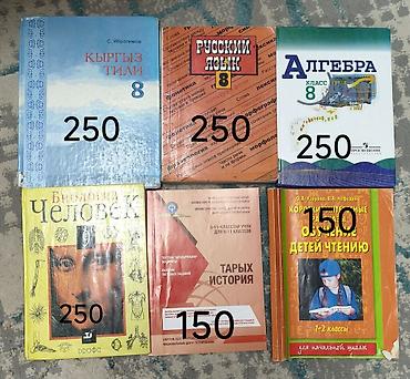 Учебники и пособия: - Кыргыз тили, 8 класс — 250 - Русский язык, 8