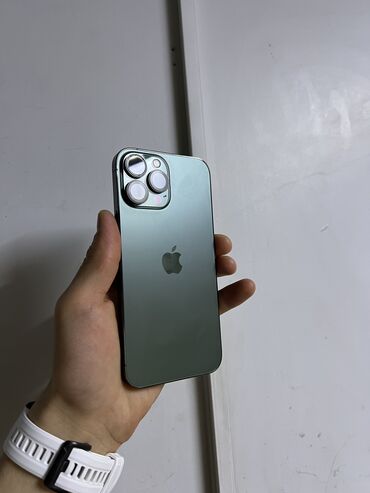 iphone 13 про: IPhone 13 Pro Max, Б/у, 128 ГБ, Alpine Green, Зарядное устройство, Защитное стекло, Чехол, 95 %