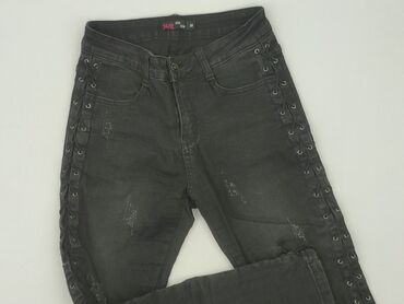 czarne legginsy z wysokim stanem push up: Jeansy damskie, rozmiar M