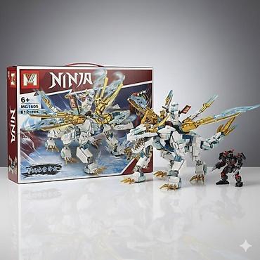 Игрушки: Конструктор NINJA MG1605, 612+ деталей - Тематика: ледяной дракон с — 1