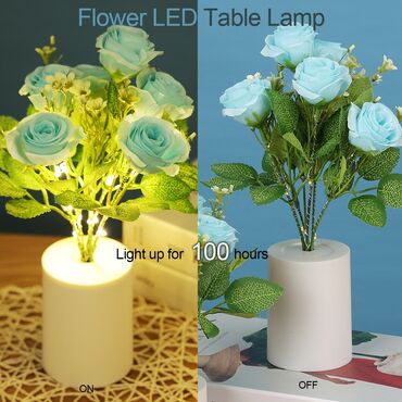 подарки на новый год бишкек: LED цветы с вазами, работает на батарейках. есть в наличии