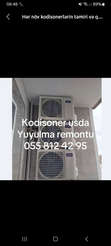 Kondisionerlər: Hər növ kodisonerlərin usdası usdanofqa plata remotu yuyulması