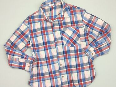 koszula dla chłopca ze stójką: Shirt 10 years, condition - Good, pattern - Cell, color - Blue