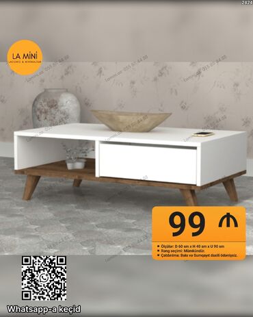 taxta yellencekler: LA MiNi kofe masası – lakonik və minimalist dizayn. - Material: ağ