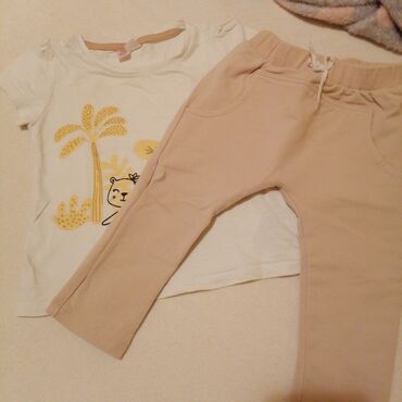 Trousers: 74-80, color - Beige