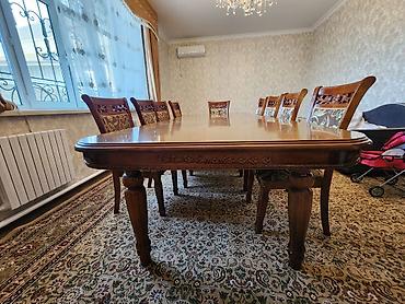 dinner table: Большой обеденный гарнитур в классическом стиле. - Стол — 1