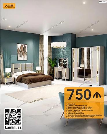 Ev üçün mebel: La Mini – Yataq Dəsti (Kod: 1932) Tərkibi: - Çarpayı: 1 ədəd, 160 × — 1