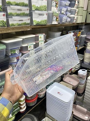 корзины пластиковые: Прозрачные пластиковые корзины-органайзеры для хранения - Материал — 1
