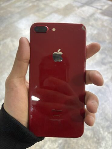 Apple iPhone: IPhone 8 Plus, 64 GB, Qırmızı, Barmaq izi, Simsiz şarj