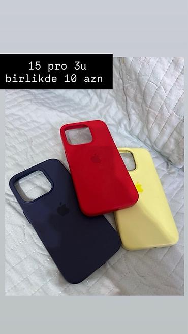 2 el televizor: IPhone 15 Pro üçün 3 ədəd silikon qab dəsti - Model uyğunluğu: iPhone — 1