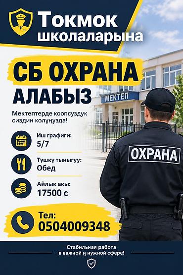 охранник в ночную смену: Вакансия: сотрудники службы безопасности для школ в Токмоке Что — 1