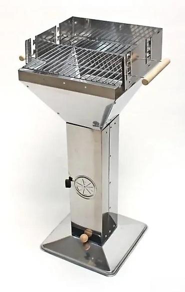 Sve za roštilj: Stojeći roštilj na ćumur od nerđajućeg čelika - Materijal: polirani — 1