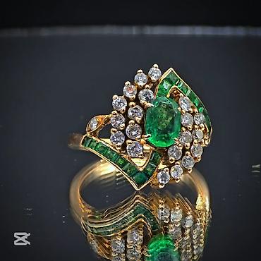 Aksesuarlar: Üzük, Sarı qızıl, Zümrüd — 3