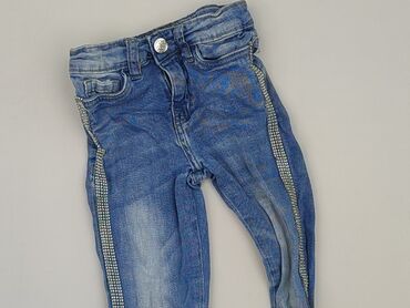 czarne jeansy z poszarpanymi nogawkami: Jeans, Little kids, 3-4 years, 104, condition - Very good