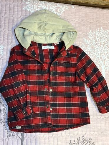 Pencəklər: Uşaq üçün kapüşonlu flanel köynək-jaket - Rəng və naxış