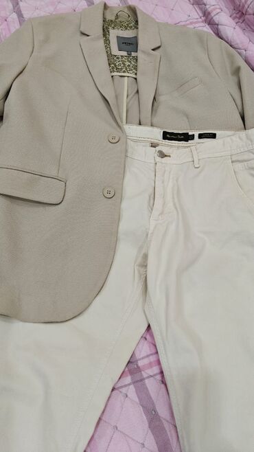 boş şalvar: Yarım klassik Şalvar, Massimo Dutti, L (EU 40), rəng - Bej