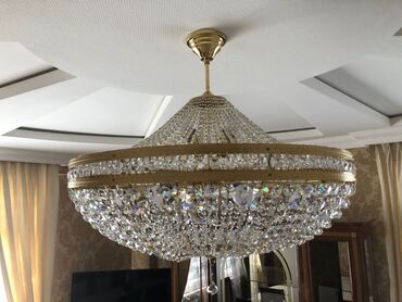 lusturlar: Çılçıraq, 10 və daha çox lampa, Xrustal