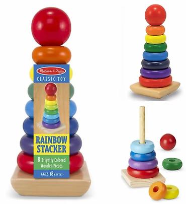 oyuncağlar: Melissa & Doug Classic Toy – Rainbow Stacker - 8 parlaq rəngli — 1