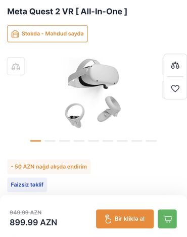 Video oyunlar və konsollar: Meta quest 2 oculus quest 2 vr 128gb problemi yoxdu veziyeti
