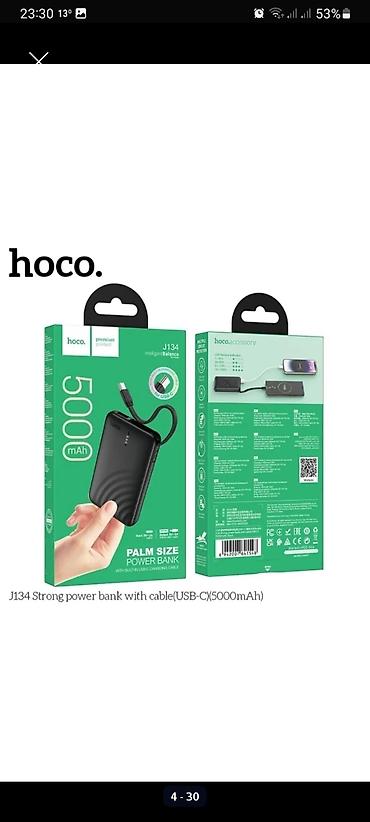 Powerbanklar: Powerbank Hoco, 10000 mAh, Yeni — 8