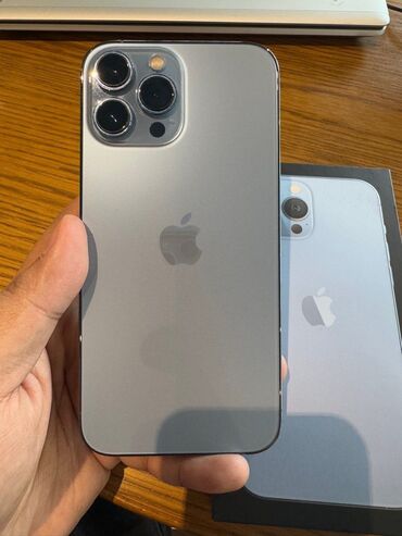 aple 13: IPhone 13 Pro, 128 GB, Sierra Blue, Face ID, Zəmanət