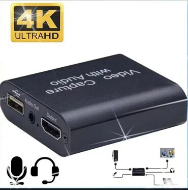 33 watt adapter: Video Capture USB, audio çıxışı və HDMI giriş və çıxış portları